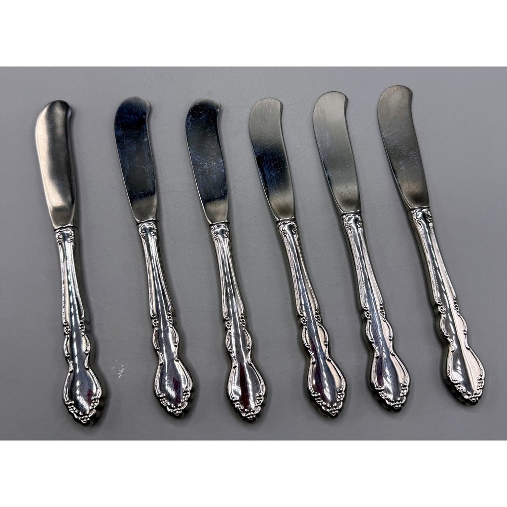 Set of 6 Silverplate Butter Spreaders International Stainless Gigi? Unmarked